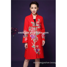 Cestbella High quality Autumn & Spring Liyuan Style Elegant Long Sleeve Printed Flower Women Coat